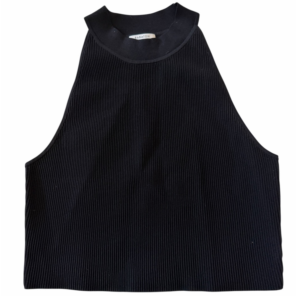 Aritiza Babaton Sculpt Knit Mockneck Halter Top Ribbed Size 2X